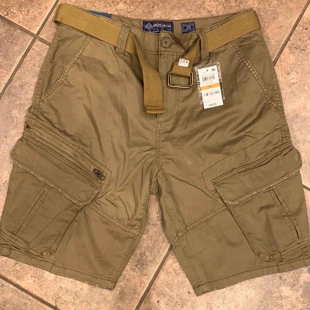 Cargo shorts, 29” waist, Dull gold color